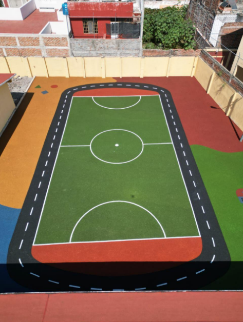 Concluyeron los trabajos en el área lúdico-deportiva en el CAM “Alfonso García Robles” para fortalecer la seguridad y desarrollo físico de los alumnos