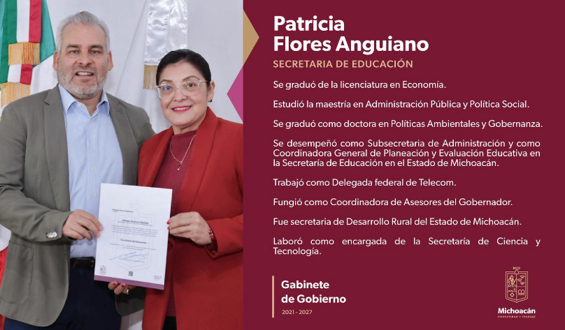 Nombra Bedolla a Patricia Flores como nueva secretaria de Educación