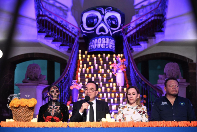 Zamora presenta las actividades II de la Noche de Muertos 2025 en el imponente Palacio Federal