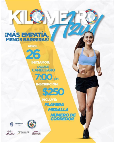 Tangancícuaro realizará la carrera con causa “Kilómetro Azul” en apoyo al Centro de Atención al Autismo.