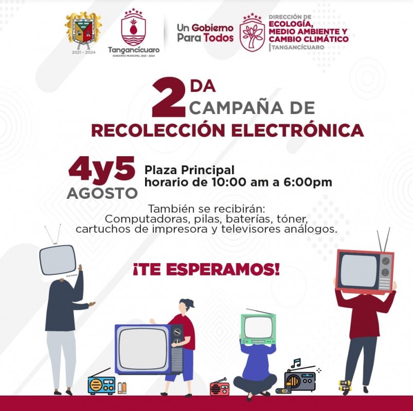 Exhortamos a los tangancicuarenses y municipios vecinos a participar en la Segunda Campaña de Recolección Electrónica
